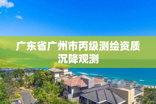 广东省广州市丙级测绘资质沉降观测