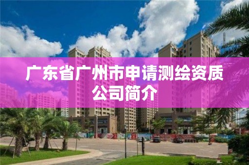 广东省广州市申请测绘资质公司简介