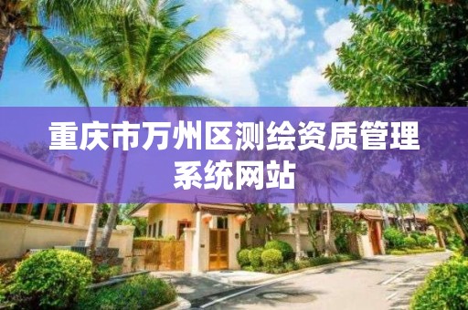 重庆市万州区测绘资质管理系统网站