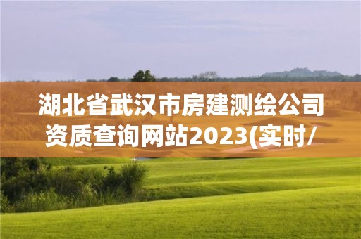 湖北省武汉市房建测绘公司资质查询网站2023(实时/更新中)