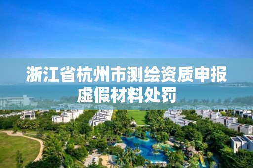 浙江省杭州市测绘资质申报虚假材料处罚