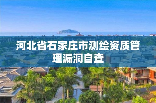 河北省石家庄市测绘资质管理漏洞自查