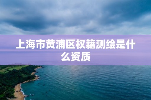 上海市黄浦区权籍测绘是什么资质