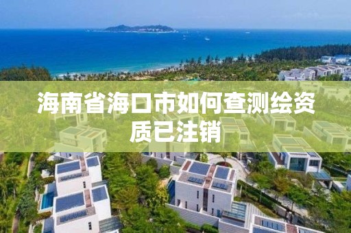 海南省海口市如何查测绘资质已注销