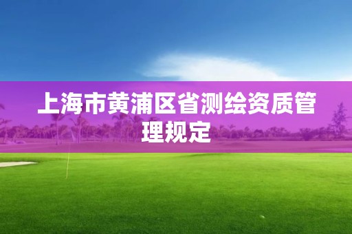 上海市黄浦区省测绘资质管理规定