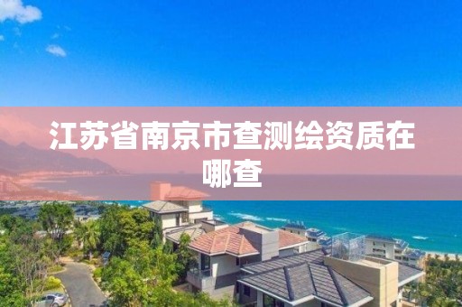 江苏省南京市查测绘资质在哪查