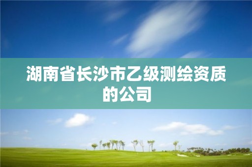 湖南省长沙市乙级测绘资质的公司