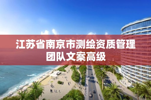 江苏省南京市测绘资质管理团队文案高级