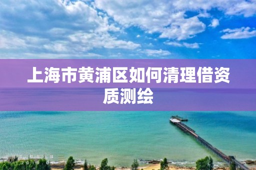 上海市黄浦区如何清理借资质测绘