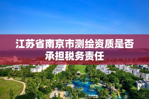 江苏省南京市测绘资质是否承担税务责任