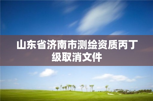 山东省济南市测绘资质丙丁级取消文件