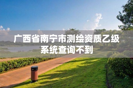 广西省南宁市测绘资质乙级系统查询不到