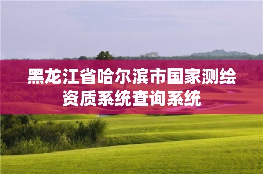 黑龙江省哈尔滨市国家测绘资质系统查询系统