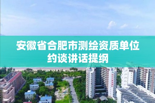 安徽省合肥市测绘资质单位约谈讲话提纲