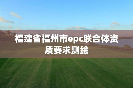 福建省福州市epc联合体资质要求测绘