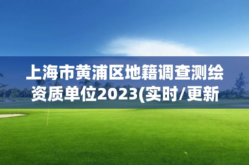 上海市黄浦区地籍调查测绘资质单位2023(实时/更新中)