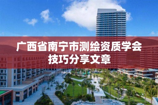 广西省南宁市测绘资质学会技巧分享文章