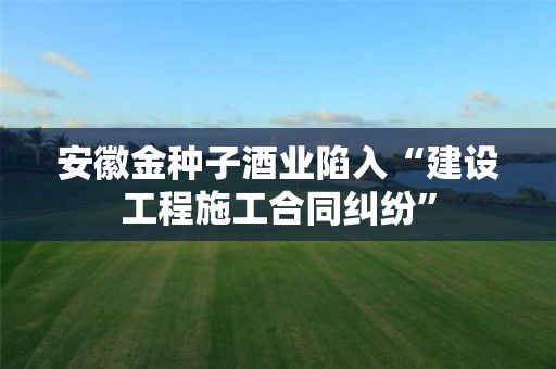 安徽金种子酒业陷入“建设工程施工合同纠纷”