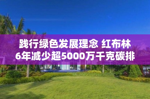 践行绿色发展理念 红布林6年减少超5000万千克碳排放