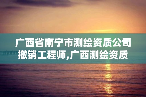 广西省南宁市测绘资质公司撤销工程师,广西测绘资质管理系统。