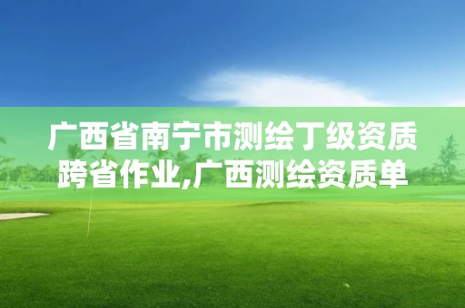 广西省南宁市测绘丁级资质跨省作业,广西测绘资质单位