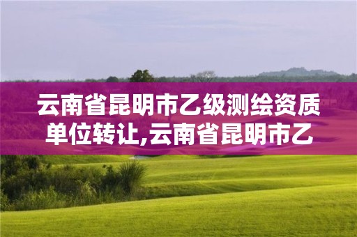 云南省昆明市乙级测绘资质单位转让,云南省昆明市乙级测绘资质单位转让信息