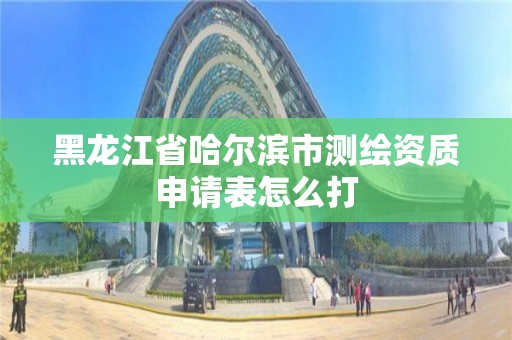 黑龙江省哈尔滨市测绘资质申请表怎么打