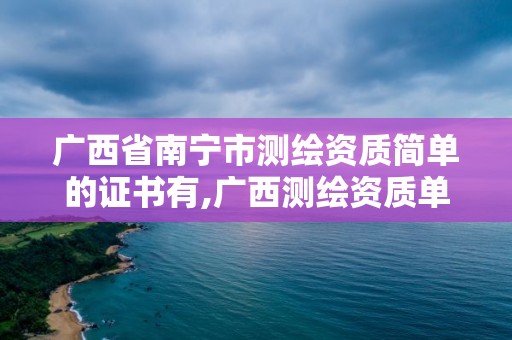 广西省南宁市测绘资质简单的证书有,广西测绘资质单位