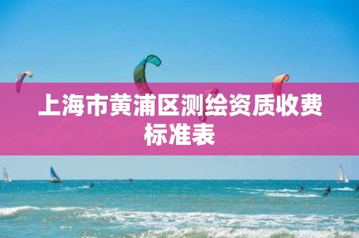 上海市黄浦区测绘资质收费标准表