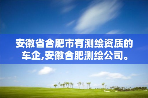 安徽省合肥市有测绘资质的车企,安徽合肥测绘公司。