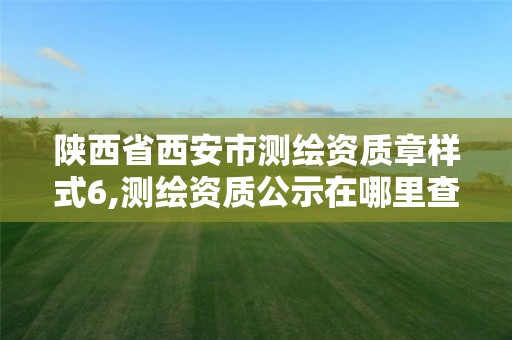 陕西省西安市测绘资质章样式6,测绘资质公示在哪里查询