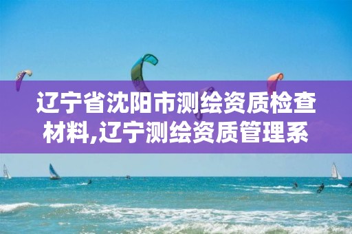 辽宁省沈阳市测绘资质检查材料,辽宁测绘资质管理系统登录