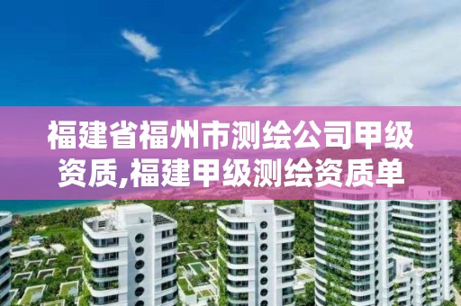 福建省福州市测绘公司甲级资质,福建甲级测绘资质单位