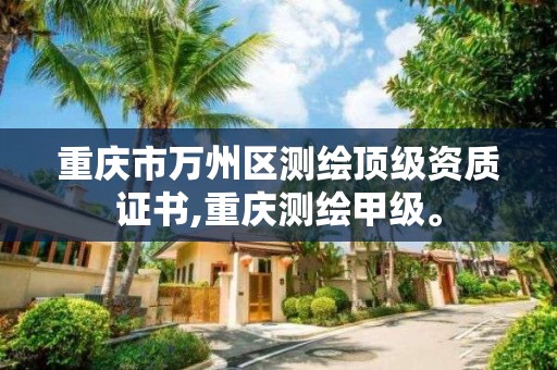 重庆市万州区测绘顶级资质证书,重庆测绘甲级。