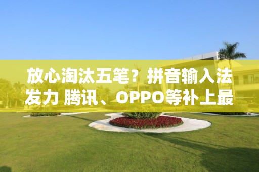 放心淘汰五笔？拼音输入法发力 腾讯、OPPO等补上最后一环：生僻字字体包