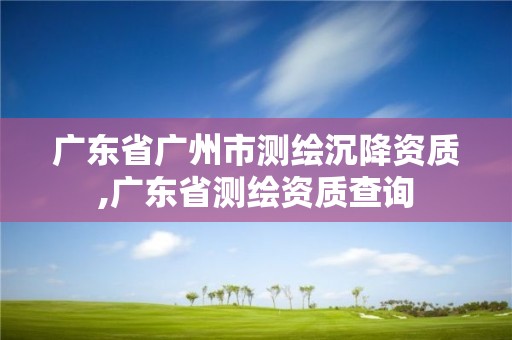 广东省广州市测绘沉降资质,广东省测绘资质查询