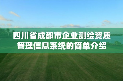 四川省成都市企业测绘资质管理信息系统的简单介绍