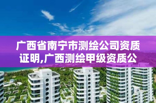 广西省南宁市测绘公司资质证明,广西测绘甲级资质公司