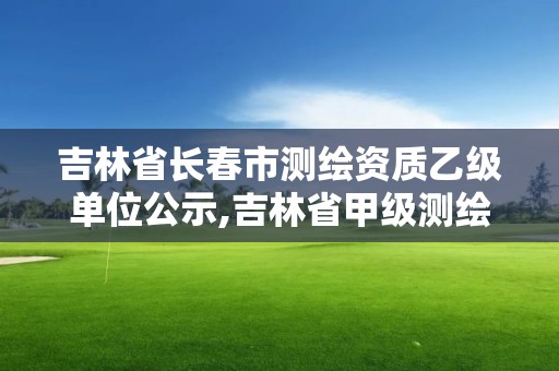 吉林省长春市测绘资质乙级单位公示,吉林省甲级测绘资质单位