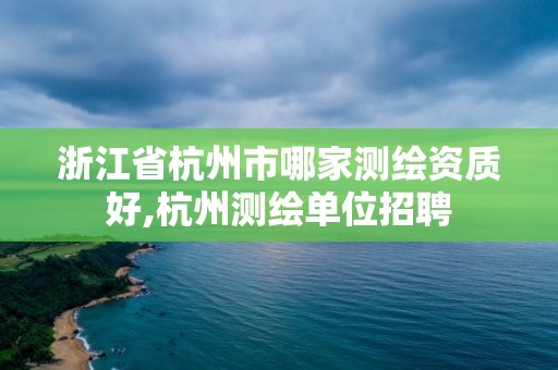 浙江省杭州市哪家测绘资质好,杭州测绘单位招聘