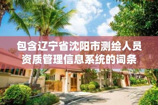 包含辽宁省沈阳市测绘人员资质管理信息系统的词条