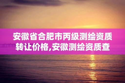 安徽省合肥市丙级测绘资质转让价格,安徽测绘资质查询系统