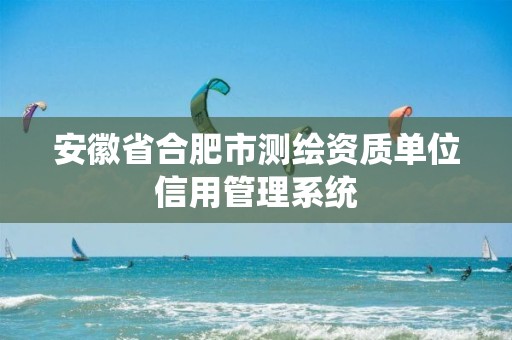 安徽省合肥市测绘资质单位信用管理系统