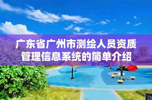 广东省广州市测绘人员资质管理信息系统的简单介绍