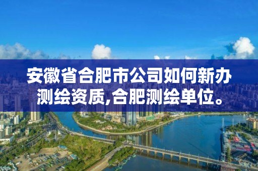 安徽省合肥市公司如何新办测绘资质,合肥测绘单位。