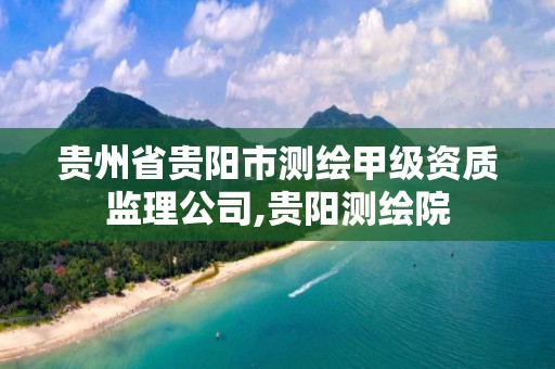 贵州省贵阳市测绘甲级资质监理公司,贵阳测绘院