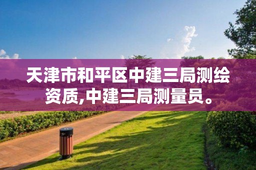 天津市和平区中建三局测绘资质,中建三局测量员。