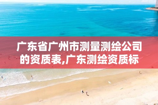 广东省广州市测量测绘公司的资质表,广东测绘资质标准