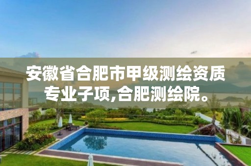 安徽省合肥市甲级测绘资质专业子项,合肥测绘院。