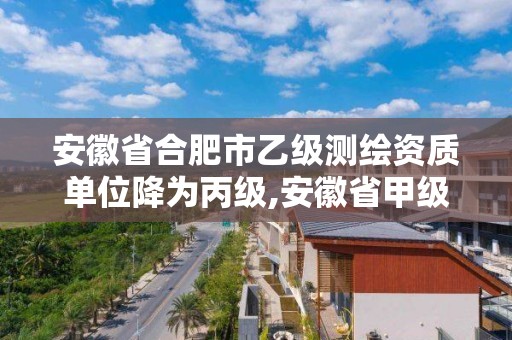 安徽省合肥市乙级测绘资质单位降为丙级,安徽省甲级测绘资质单位。